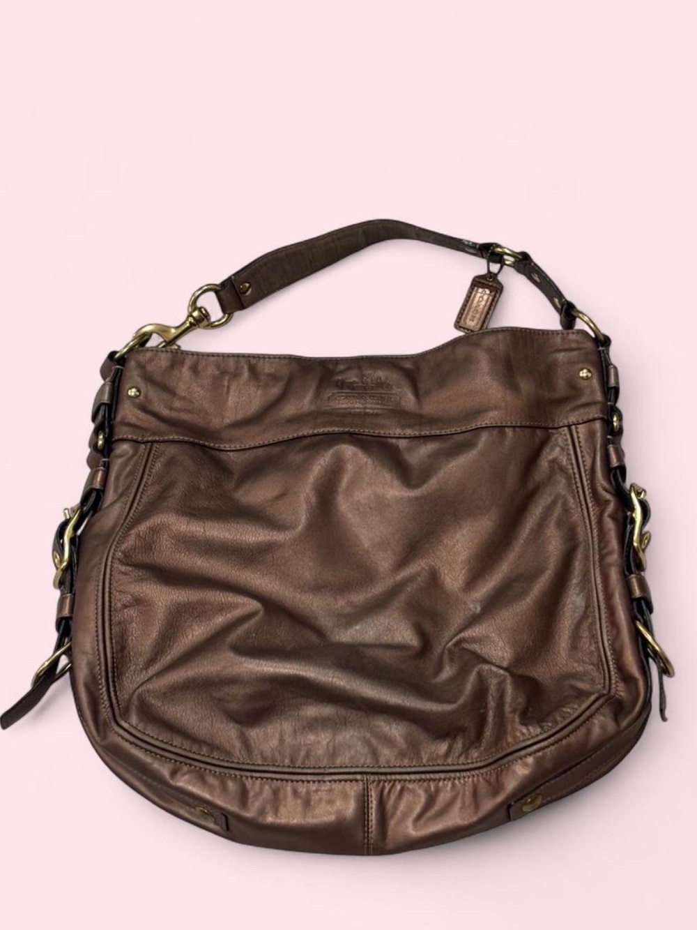 Coach vintage Y2K Zoe Shoulder Hobo Bag with Gold Hardware